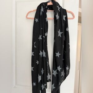 Garage Black Knit Scarf with Silver Accents